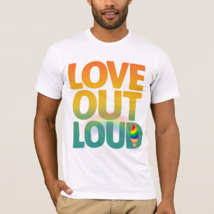 Camiseta Amor em Voz Alta Tipografia Retro Orgulho Design