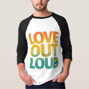 Camiseta Amor em Voz Alta Tipografia Retro Orgulho Personal