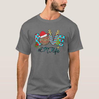 Camiseta AMOR EMT Enfermagem Enfermagem Leopard Ornament Na