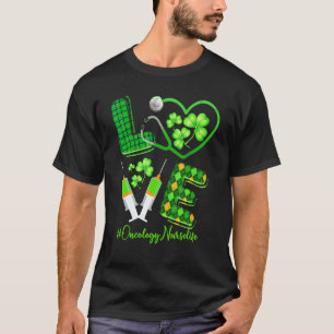 Camiseta Amor Enfermeira de Oncologia do Dia de São Patríci