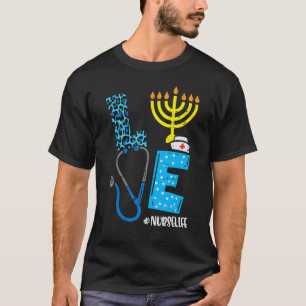 Camiseta Amor Enfermeira Hanukkah Enfermeiras Judias Chanuk