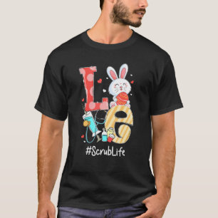 Camiseta Amor Enfermeira Vida de Rouxinol Coelho de Páscoa