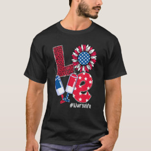 Camiseta Amor Enfermeira Vida Girassol Estetoscópio 4 De Ju