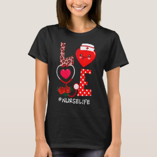 Camiseta Amor Enfermeira Vida Valentim Dia do Coração Estet