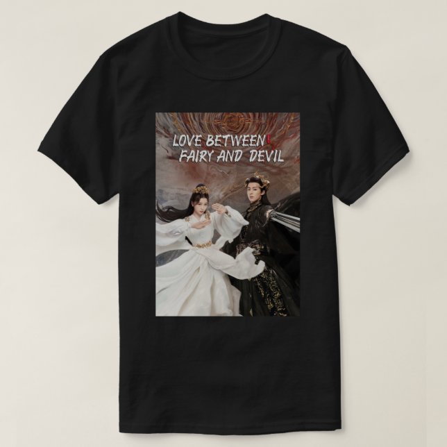 Camiseta Amor Entre Notebook Fada E Espiral Do Diabo (Frente do Design)