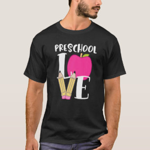 Camiseta Amor Escolar Bastante Para Professores Da Pré-Esco