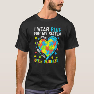 Camiseta Amor Esperança Use Azul Engraçado Para a Minha Irm