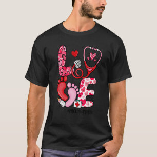 Camiseta AMOR Estetoscópio NICU Enfermeiro Dia de os namora