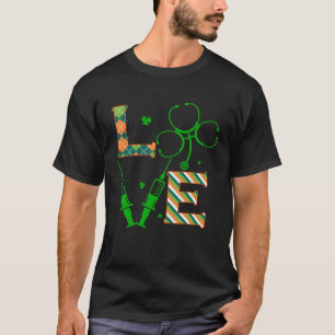 Camiseta Amor Estetoscópio Seringa Enfermeira Vida Dia de S