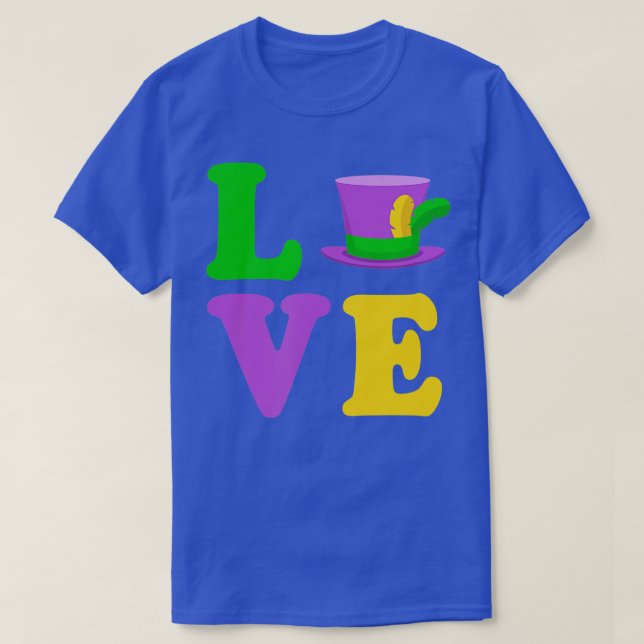 Camiseta AMOR Estilo Simples Mardi Gras 2022 Nova Orleans (Frente do Design)
