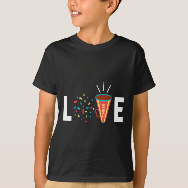 Camiseta Amor Eu Cheerleading Cheerleader Menina Ginástica  (Frente)