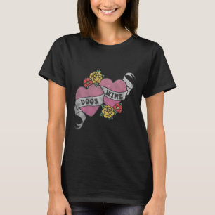 Camiseta Amor Explícito Para Cães E Tatuagem De Vinho Estil