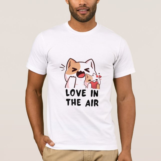 Camiseta Amor Felino Flutuante (Frente)