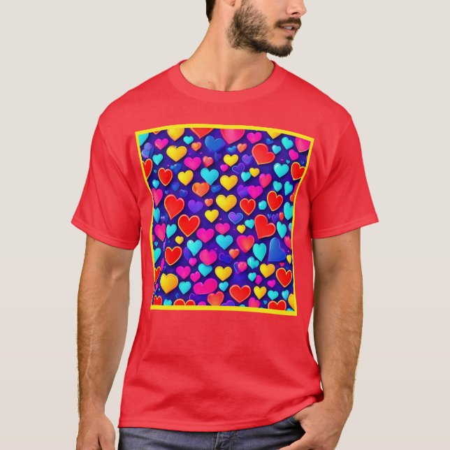 Camiseta Amor Feliz: Corações Chic Descobertos (Frente)
