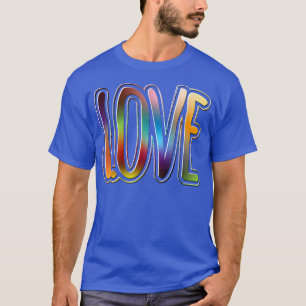 Camiseta Amor Feliz Dia do Orgulho Com Legal Cor Arco-Íris