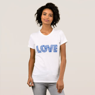 Camiseta "AMOR" Floral Azul Real