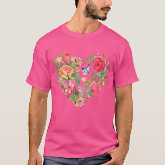 Camiseta amor floral vintage antigo