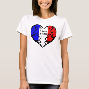 Camiseta Amor francês bonito France do coração I