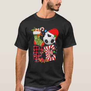 Camiseta Amor Futebol Santa Hat Sock Luzes de Natal Buffal