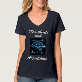 Camiseta Amor futurista "Heartbeats and Algorithms"