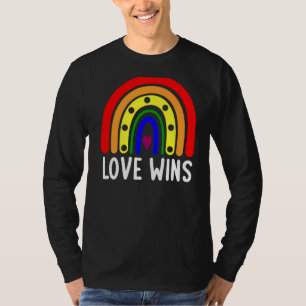 Camiseta Amor ganha Boho Rainbow Sinal de Paz Orgulho Lésbi