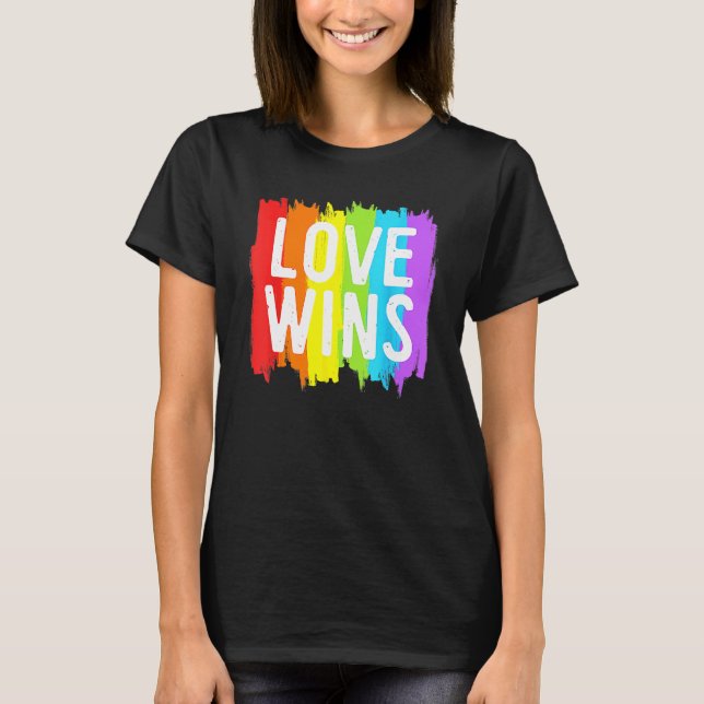 Camiseta Amor ganha orgulho lésbico Casamento gay LGBT (Frente)