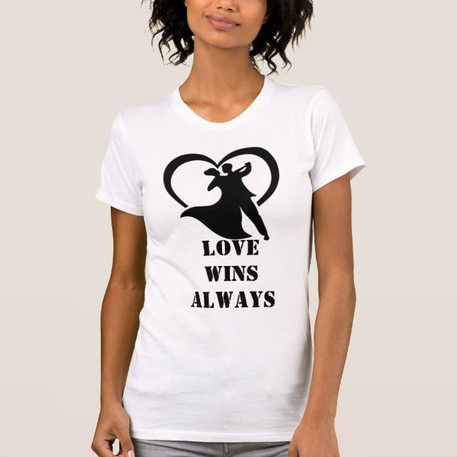 Camiseta Amor ganha sempre Ajustado fino - Freefit (Frente)