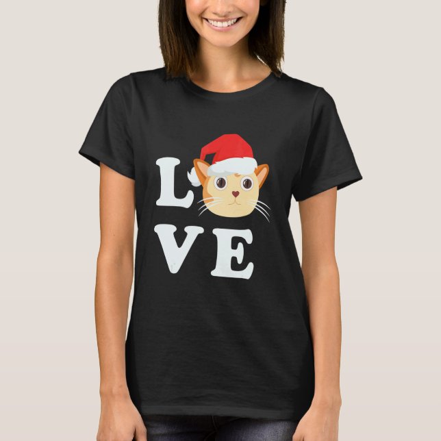 Camiseta Amor Gatos Natal Pjs Natal (Frente)