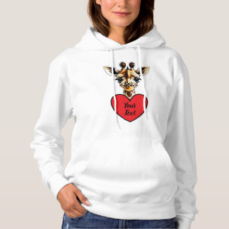 Camiseta Amor Girafa Coração com Sua Mensagem Personalizada
