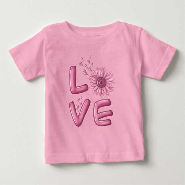 Camiseta Amor Girassol Rosa (Frente)