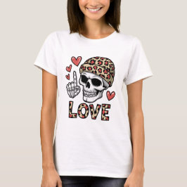 Camiseta Amor Gótico - Crânio com Leopard Print Beanie