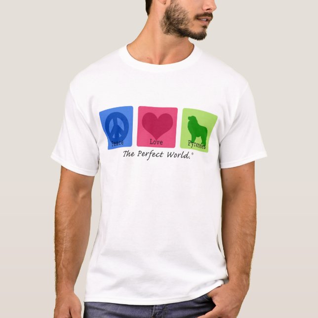 Camiseta Amor grandes Pyrenees da paz (Frente)