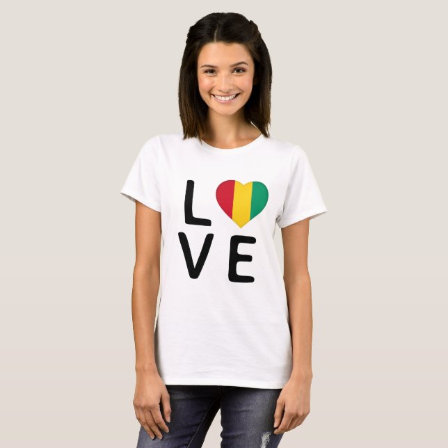 Camiseta Amor - Guiné Flag (Frente Completa)