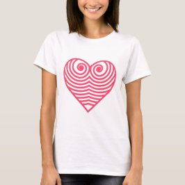 Camiseta Amor Hipnótico – Coração Contornado Vermelho Minim