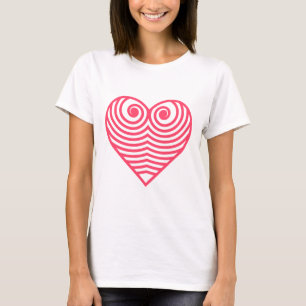 Camiseta Amor Hipnótico – Coração Contornado Vermelho Minim