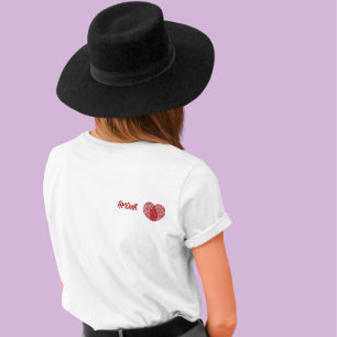 Camiseta Amor Impressão Digital Vermelha Coração