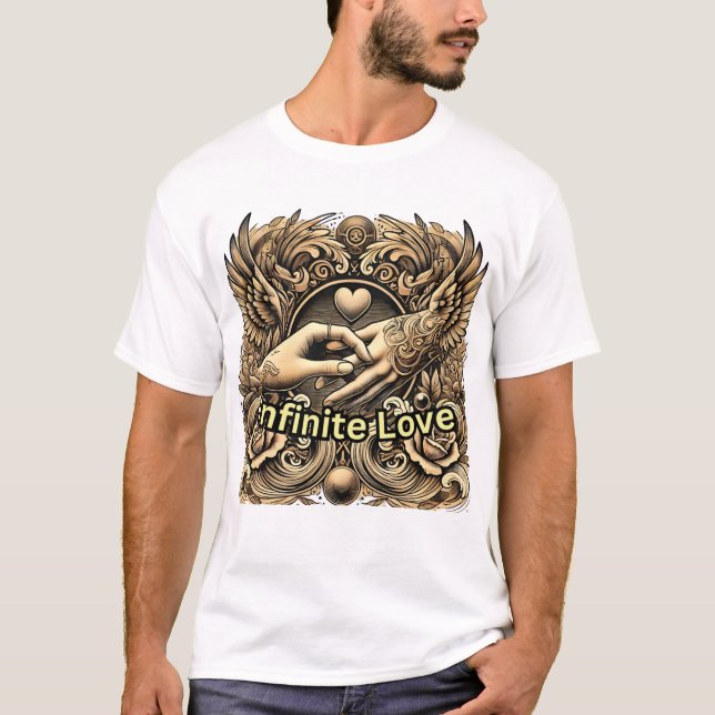 Camiseta 💛 Amor Infinito com Romance Vintage (Frente)