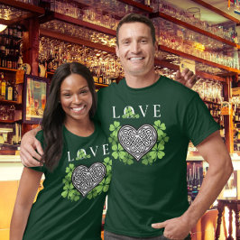 Camiseta Amor Irlandês Trevo e Nó Celta