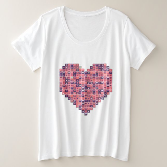 Camiseta Amor ixelado (Frente do Design)