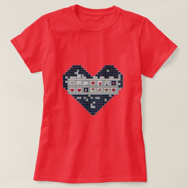 Camiseta Amor ixelado (Frente do Design)