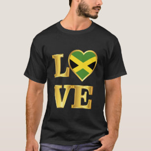Camiseta AMOR Jamaica Dia da Independência Coração Jamaican