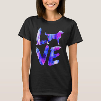 Camiseta Amor Labrador Retriever Aquarela Cachorro Azul Mãe