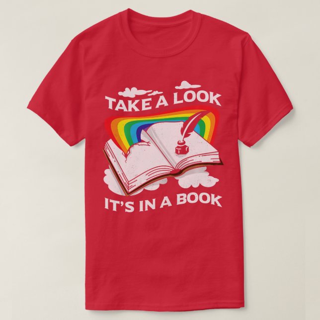 Camiseta Amor Leitura Amor Arco-Íris Presente Retro Rainbow (Frente do Design)