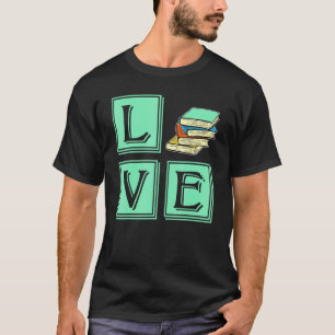 Camiseta Amor Leitura Livros Leitura Cérebro Comida Nerd