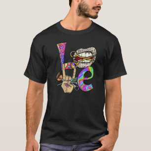 Camiseta Amor Leopardo Leopardo Mulheres Cabelo Estilhaço S