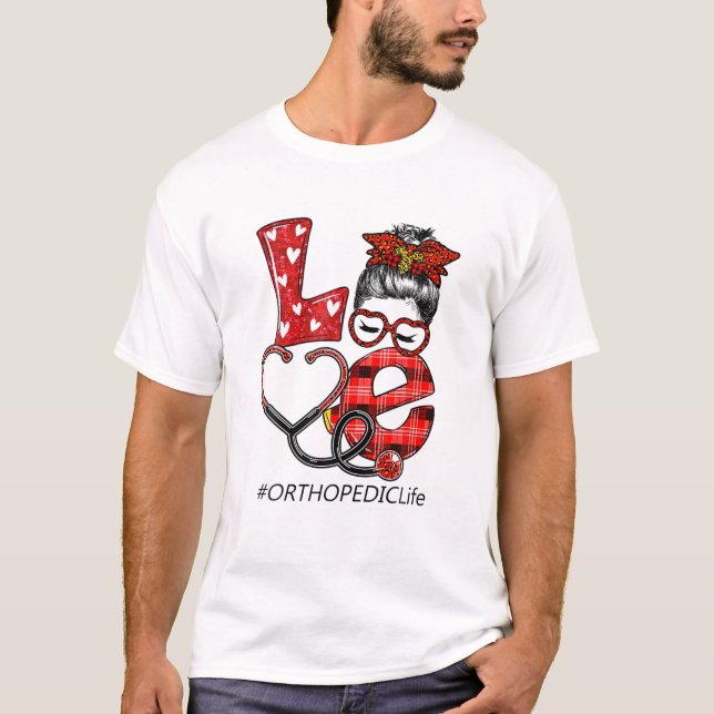 Camiseta Amor Leopardo Xadrez Enfermeira (Frente)