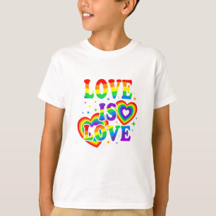 Camiseta Amor LGBTQ é Amor Orgulho Gay Bandeira do Arco-Íri