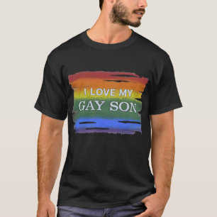 Camiseta Amor LGBTQ e igualdade Rainbow I Love My Gay Son