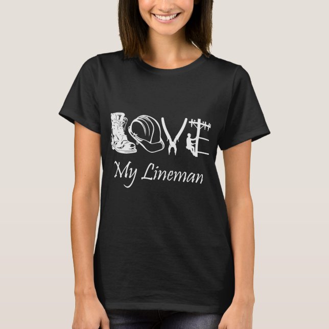 Camiseta Amor, Lineman, Cabo Elétrico (Frente)