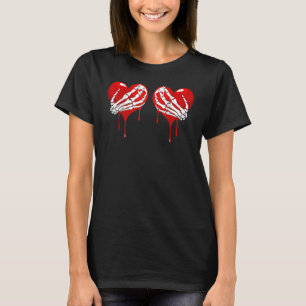 Camiseta Amor Louco Dor Coração Quebrado Dor Esqueleto Sang